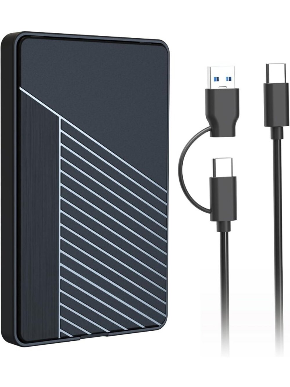 1TB Portable External Hard Drive - USB 3.0 & USB-C Storage for Easy Expansion